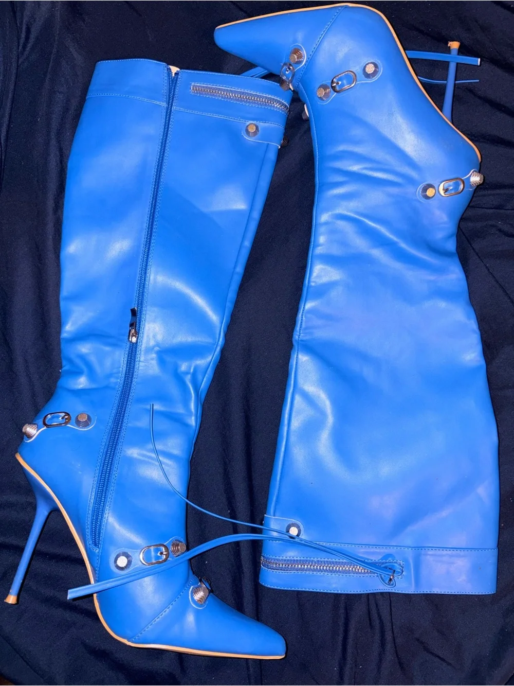 Fashion Nova Electric Blue Over-the-Knee Stiletto Boots